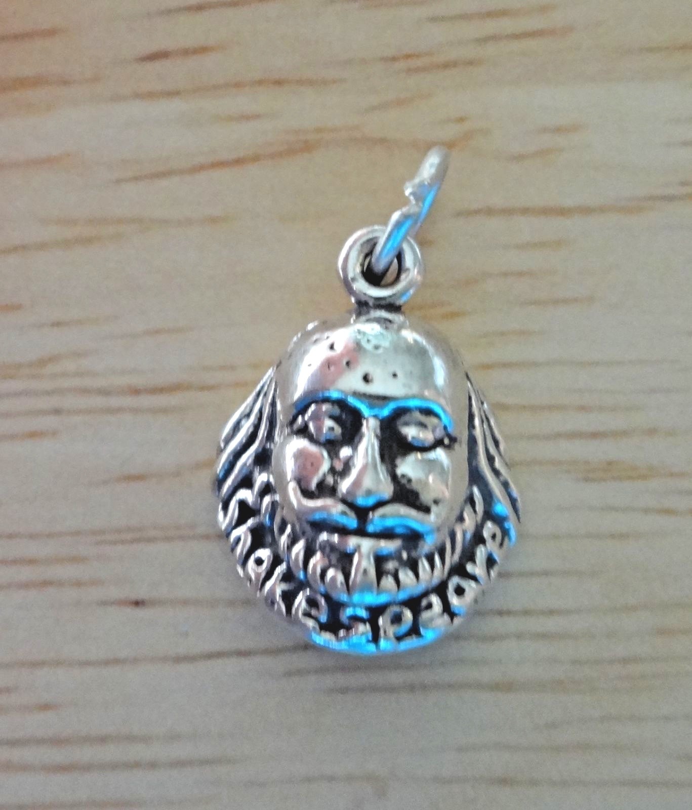 Sterling Silver 12x15mm Tragedy Theater Shakespeare Head Charm