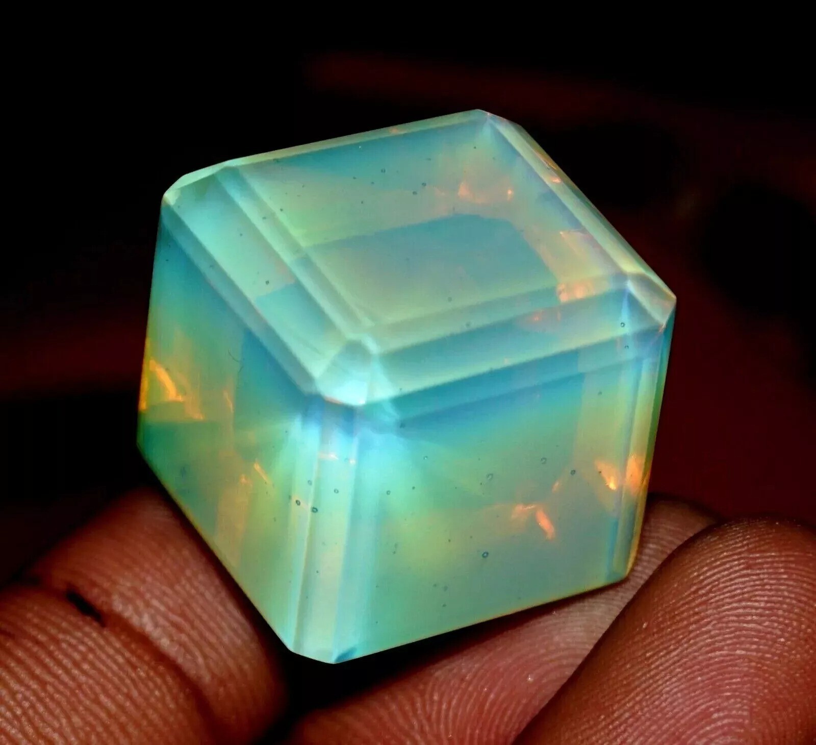 Opal Cube Cut Untreated Natural Fire Welo Australian Certified 80+ Ct Gemstone