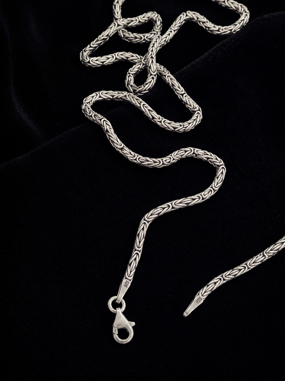 Real Solid 925 Sterling Silver Byzantine Rope Chain Necklace 2mm 26″ Length 13g