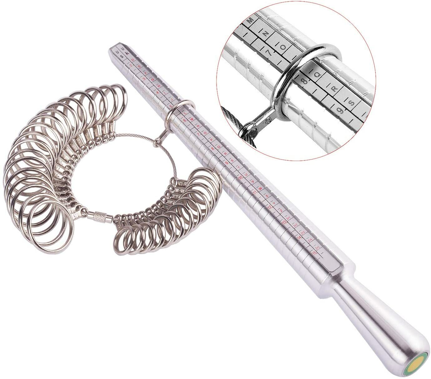 Ring Sizer Measuring Tool Set Metal Finger Sizing Gauge Women Men Wedding New