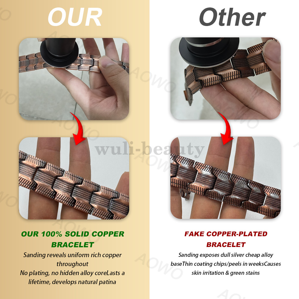 100% Pure Copper Magnetic Bracelet for Men Magnets Adjustable with Sizing Tool