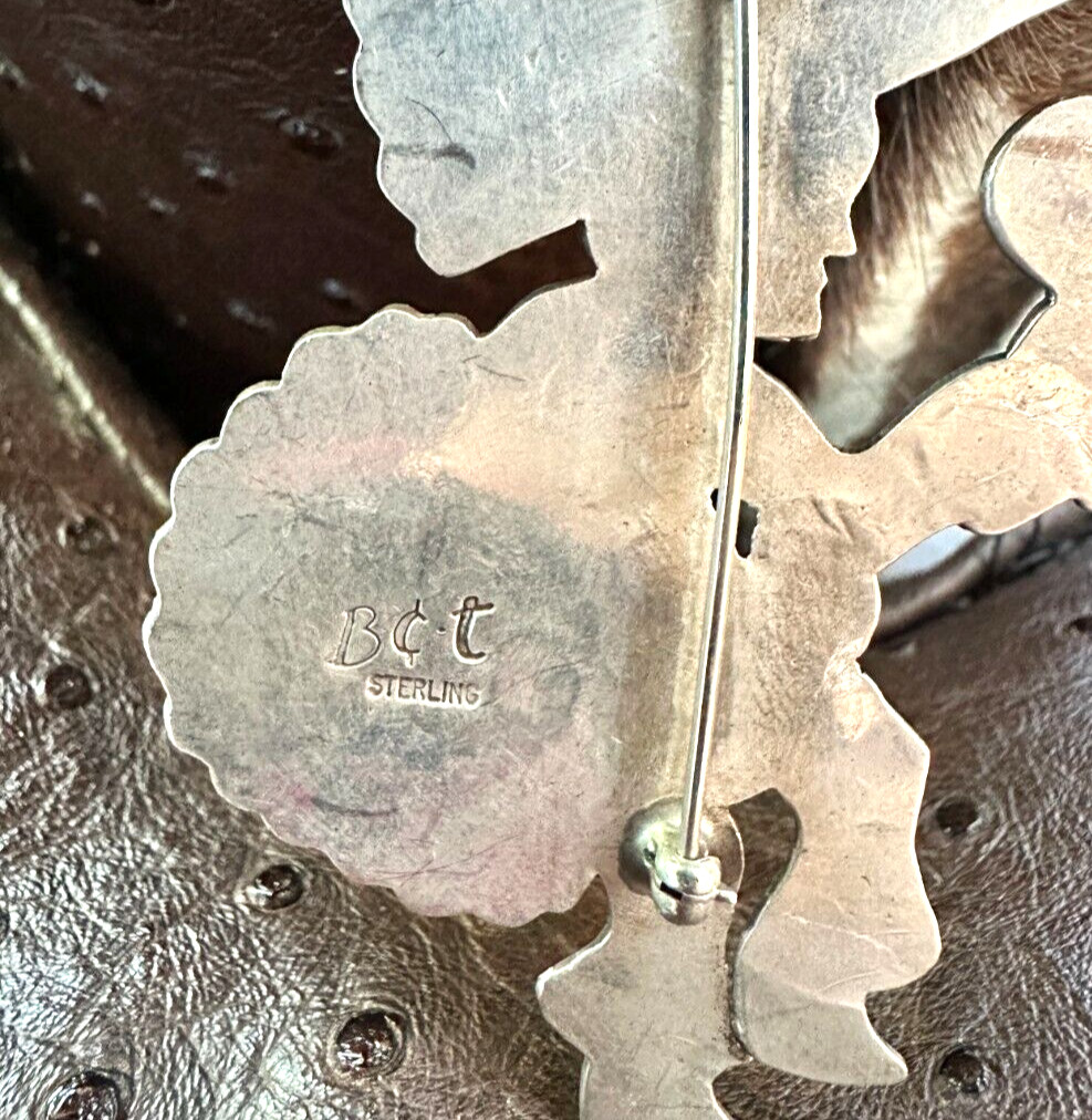 Dancing Kachina Navajo BECENTI Native American Sterling Silver Pin Vintage #2