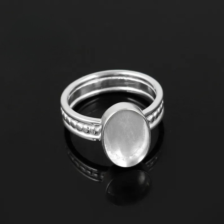 925 Sterling Silver 8x10mm Oval Bezel Cup Ring Blank Handmade DIY Jewelry