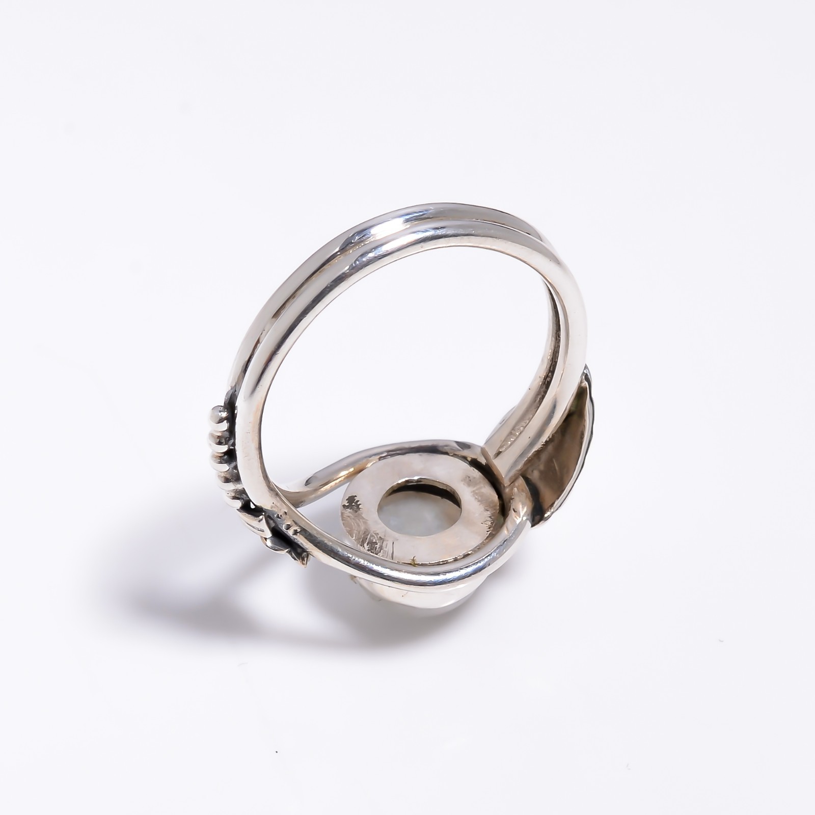 Rainbow Moonstone Gemstone 925 Silver Handmade Statement Ring Jewelry