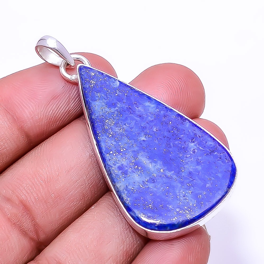 Natural Lapis Lazuli 925 Sterling Silver Pendant 2.07″ P25, Christmas Gift