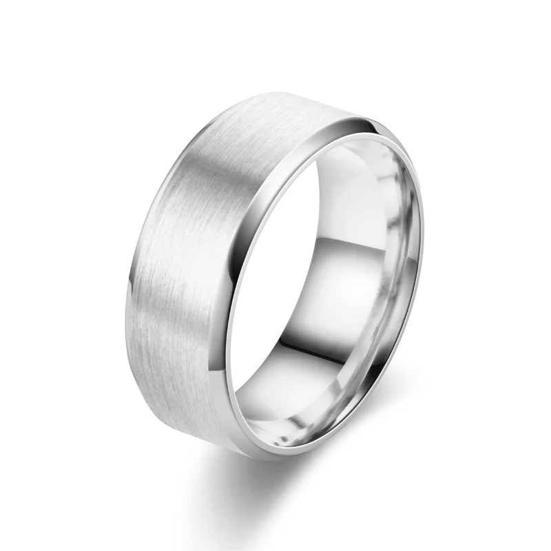 6 Colors 8mm Tungsten Ring Brushed Stainless Steel Wedding Band Men Women