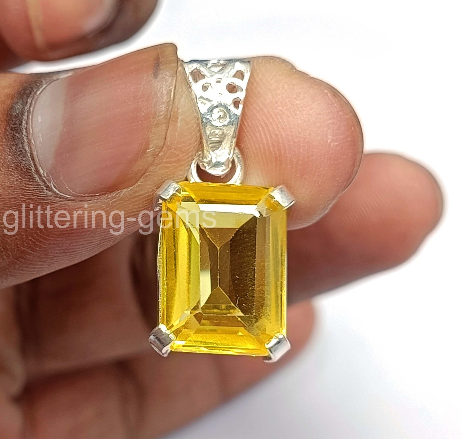 IGL Certified 25.0 Ct Natural Sapphire 925 Silver Pendant Loose Gemstone 5JOU