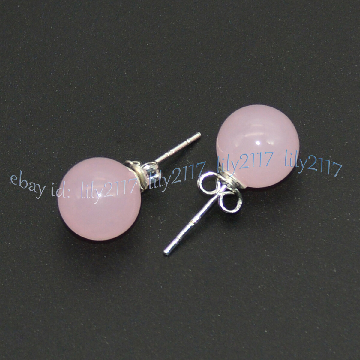 Beauty 10mm Natural Multicolor Jade Round Gemstone Silver Stud Earrings AAA
