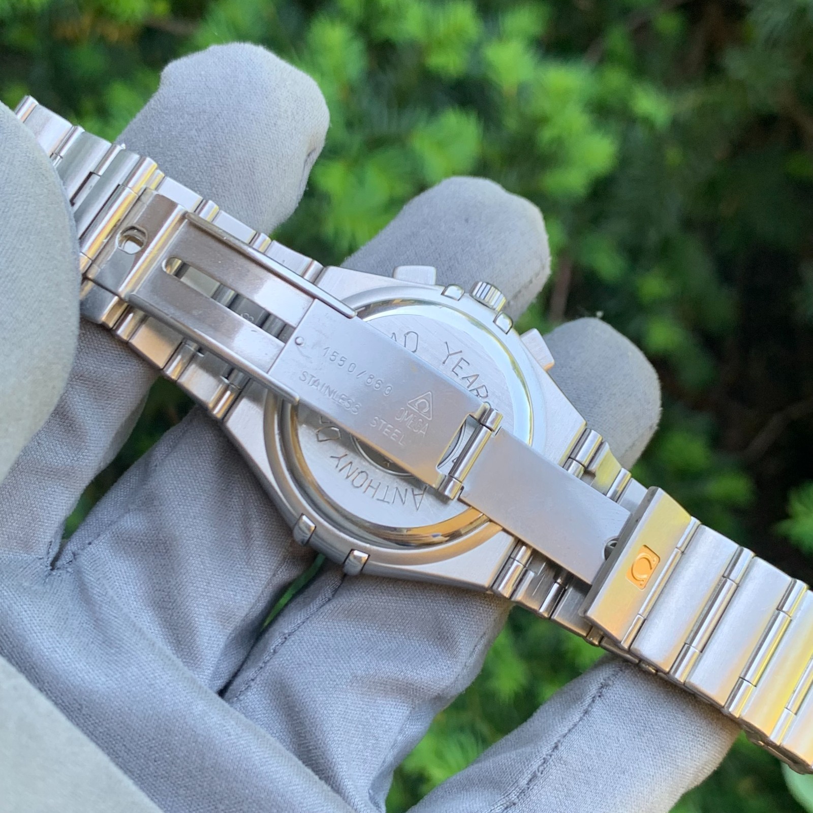 Omega Constellation Chronograph Ref. 1542.30 38mm Crosshatch Dial Wristwatch