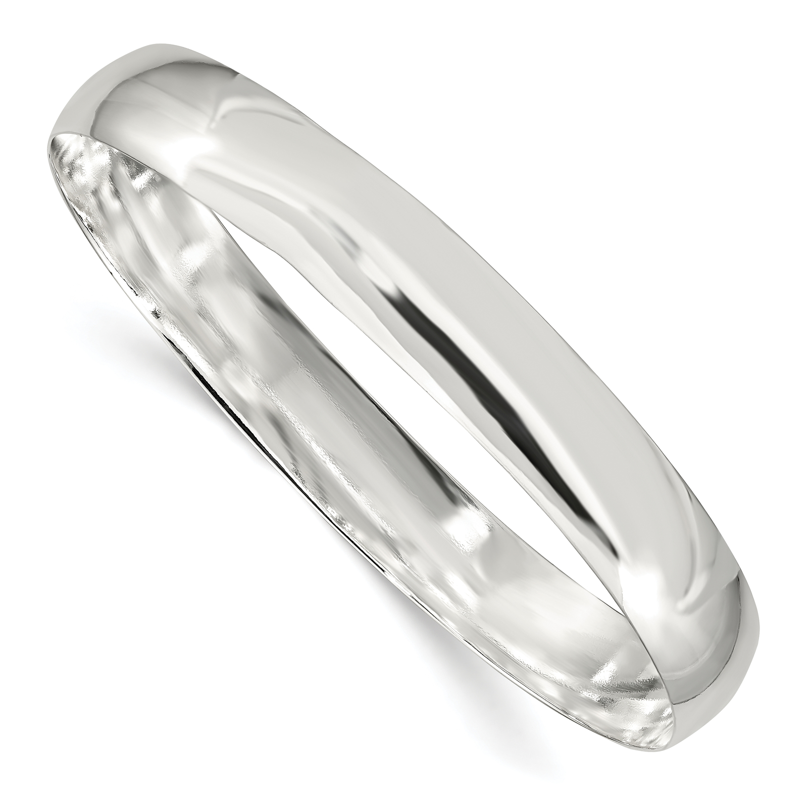 Silver 9mm Solid Polished Plain Slip-On Bangle Bracelet QB241