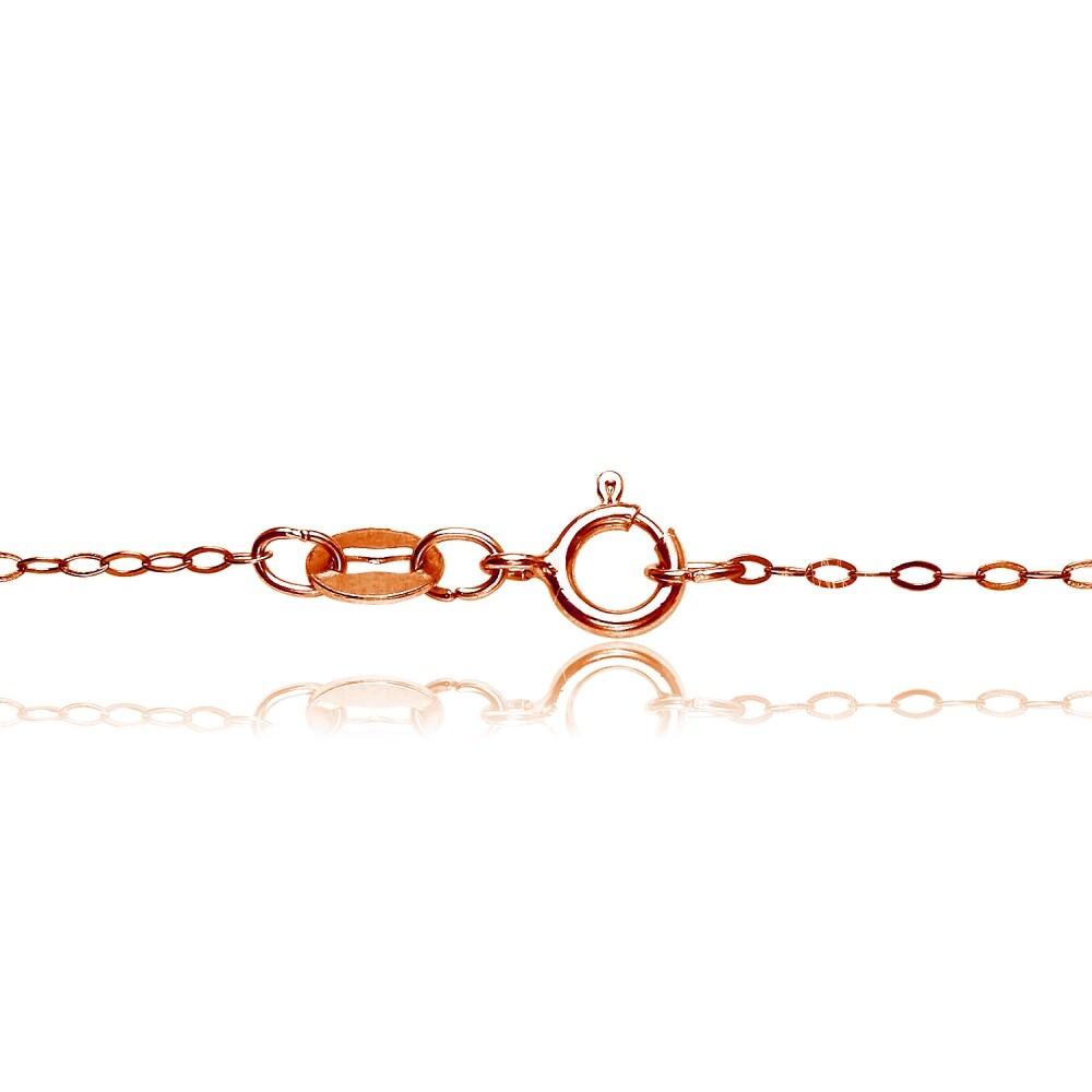 16 Inch Thin Delicate Rose Gold Plated 925 Silver 0.90mm Cable Chain Necklace