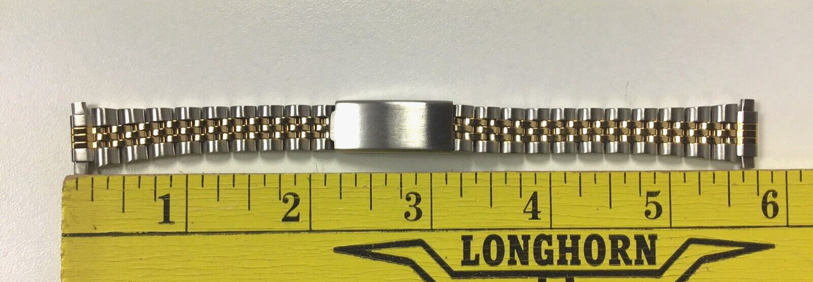 12-15mm Kreisler Silver & Gold Tone Ladies Watch Center Clasp Band 415T NOS