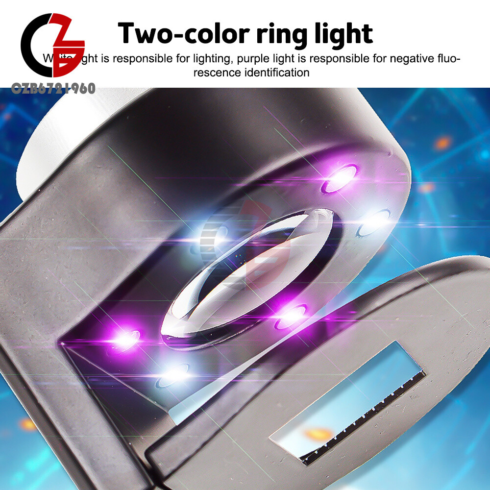 30X Loupe Magnifier with 6 Light Desktop Portable Metal Magnifier Folding Scale