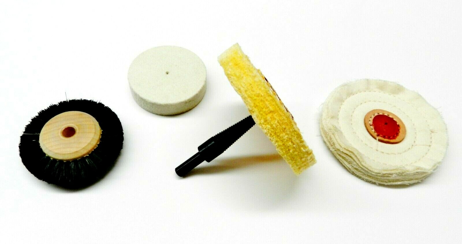 Polishing Buffing Wheel 5pc Set – Buffs Brush Felt Wheel & Tapered 1/4″Mandrel