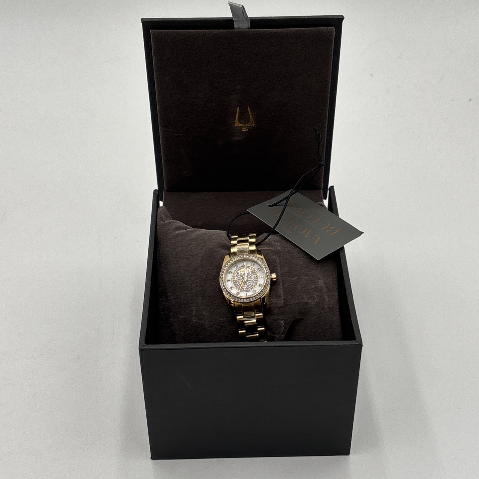 Bulova Classic Pave Gemmed Diamond Stainless Quartz Ladies Watch 98L315 ($425)