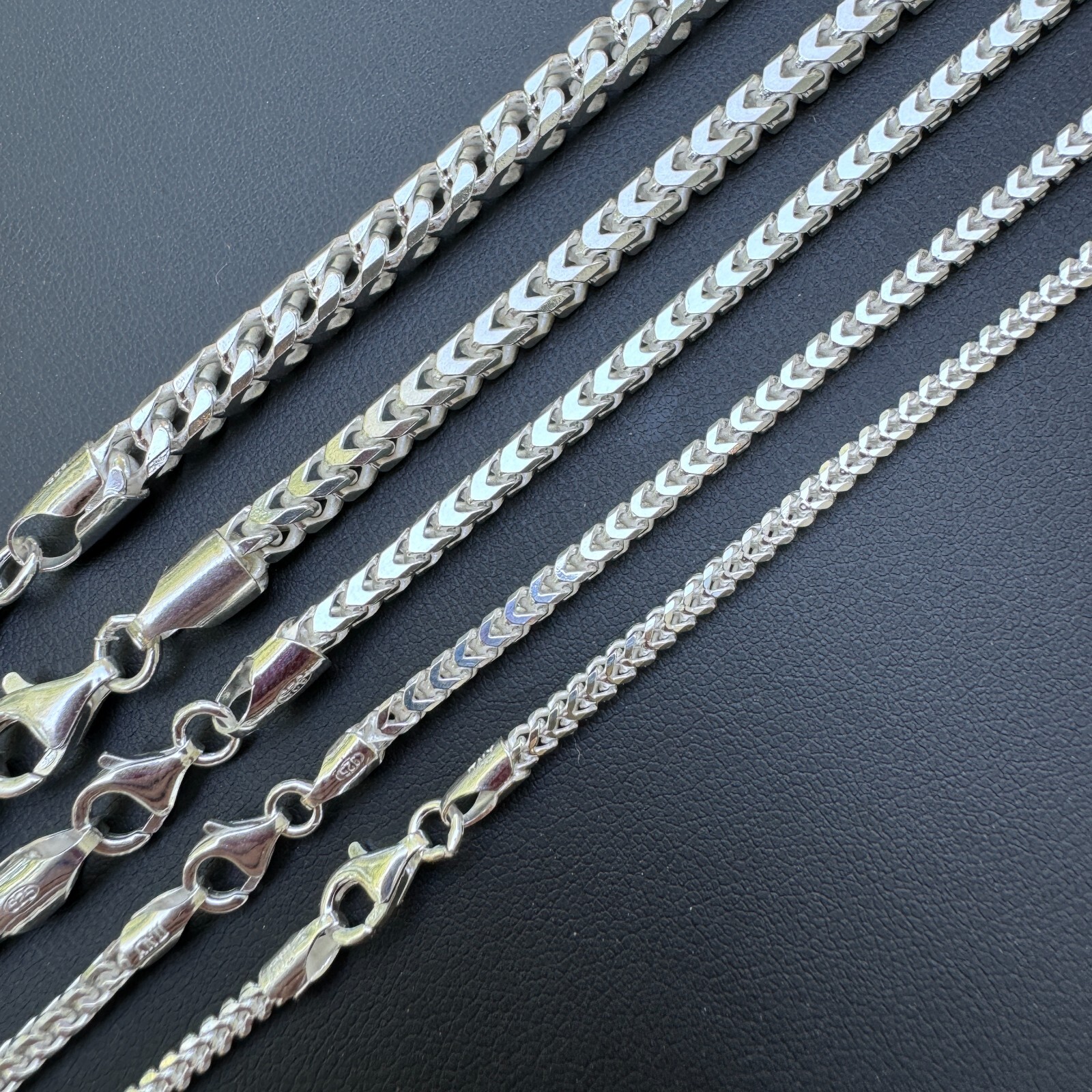 Real Solid 925 Sterling Silver Franco Chain 2-5mm Box Necklace Men Ladies 18-30″