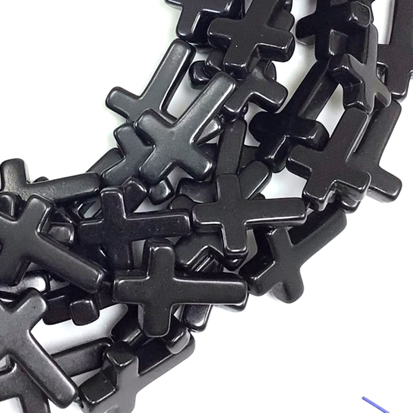 Black Cross Bead Turquoise Howlite Magnesite Cross Loose Beads 15″ Wholesales