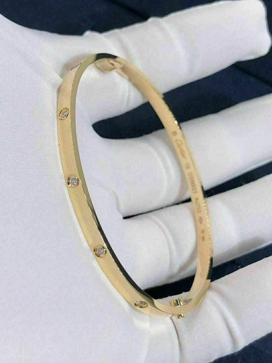 4CT Round Cut Diamond Lab-Created Women Bangle Bracelet 14K Yellow Gold Finish