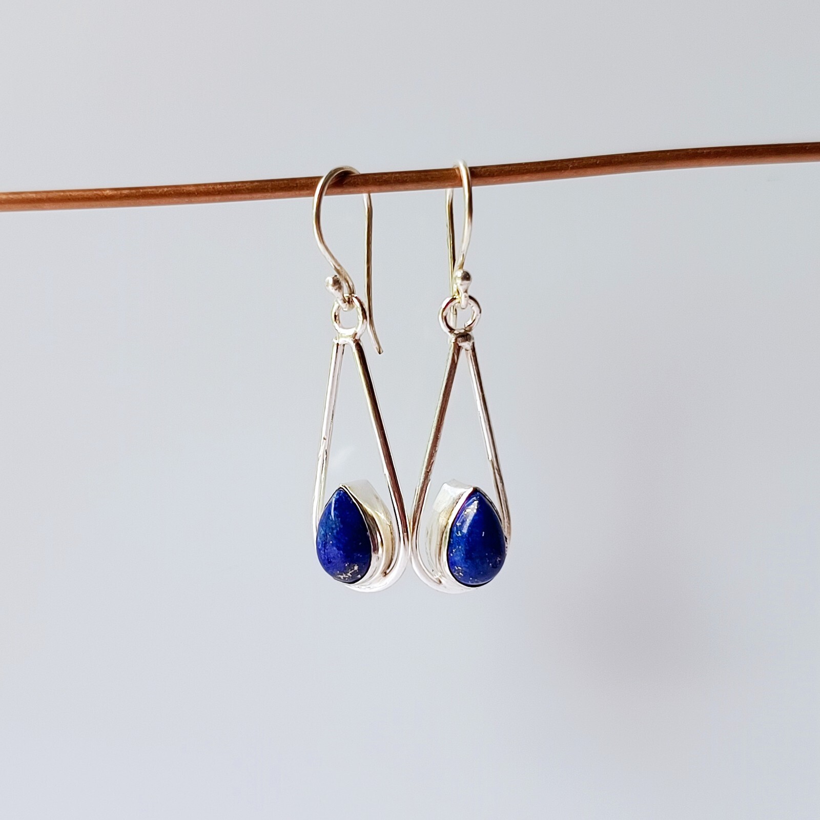 Lapis Lazuli Gemstone Handmade 925 Sterling Silver Earrings Jewelry 1.49″