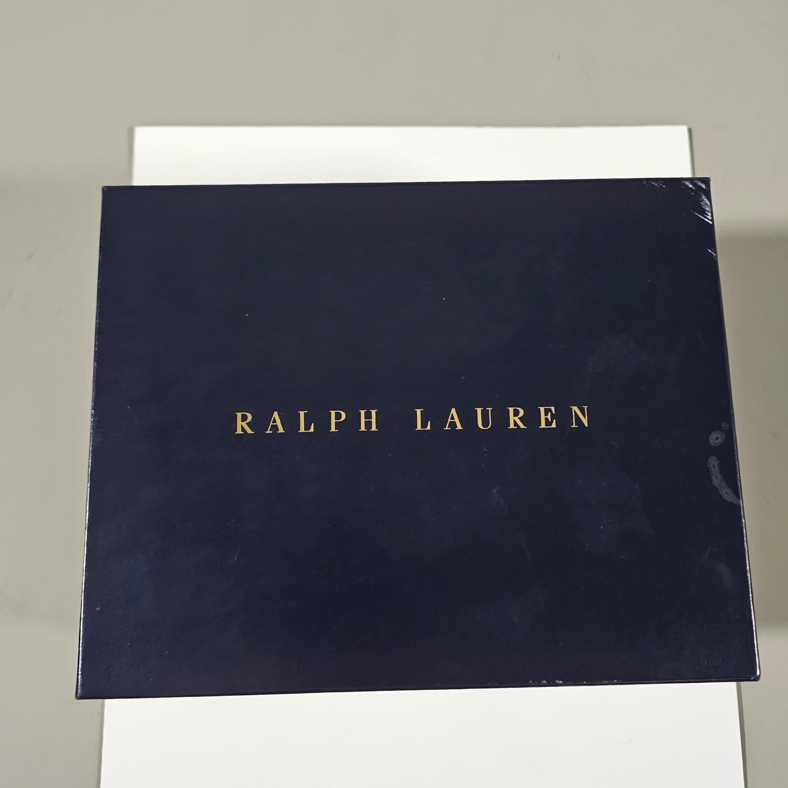 Ralph Lauren Sutton Cuff Link Box Mens OS Black Carbon Fiber Walnut Wood RL Logo