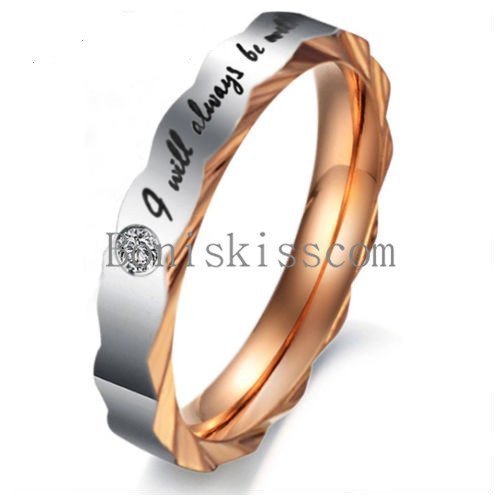 ” I Will Always Be with You ” Couples Love Engagement Promise Ring Wedding Band