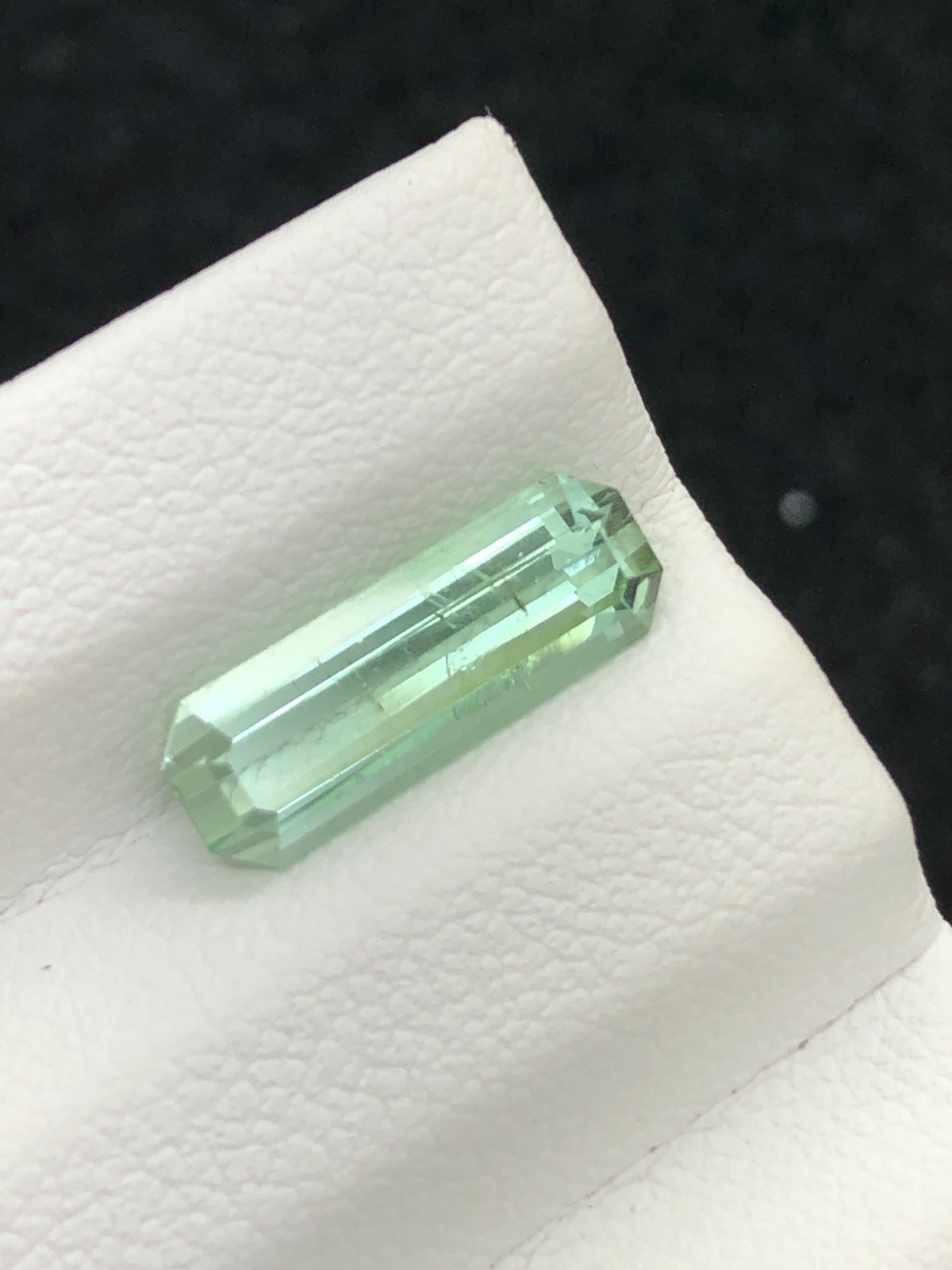 1.80 Ct Natural Seafoam Tourmaline Long Emerald Cut Slightly Included