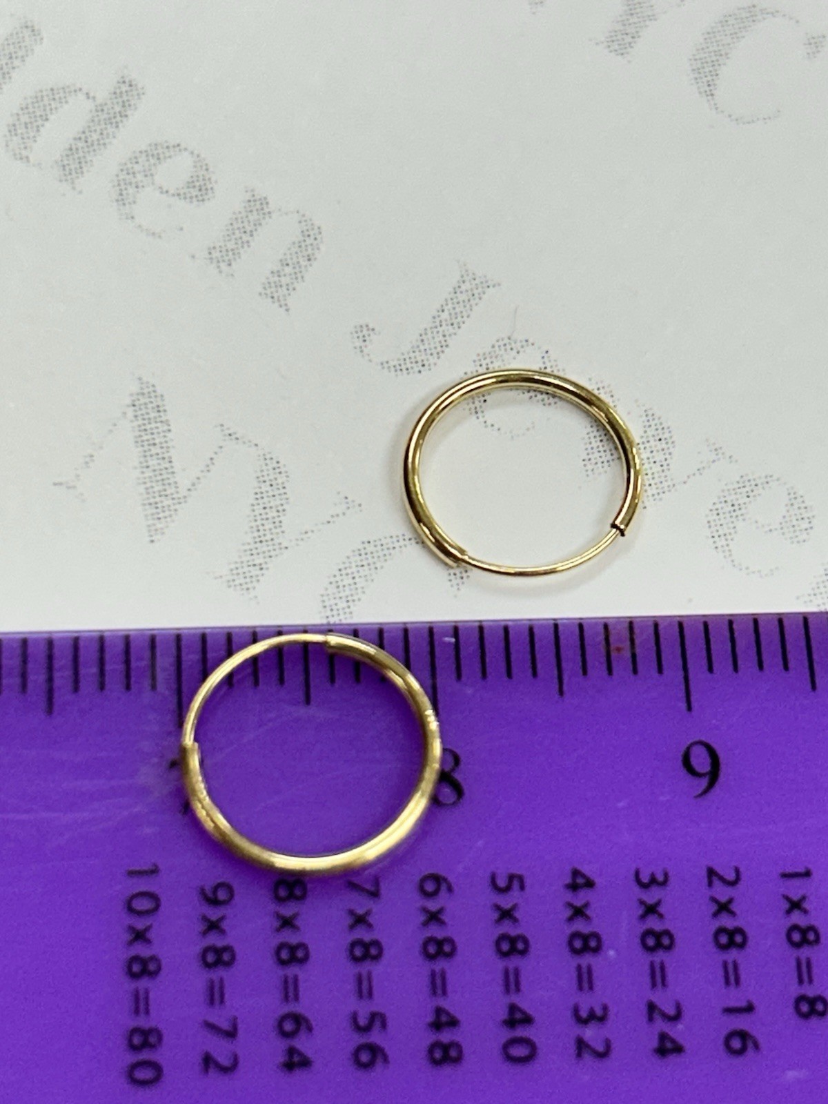 14K Yellow Gold Endless Hoops Earrings 10mm