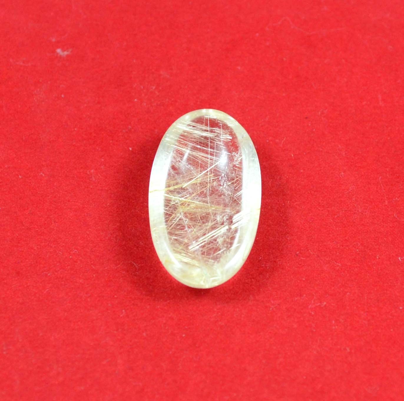 41 Cts. Natural Cabochon Gemstone Golden Needle Rutile Oval 33x18mm-A1721