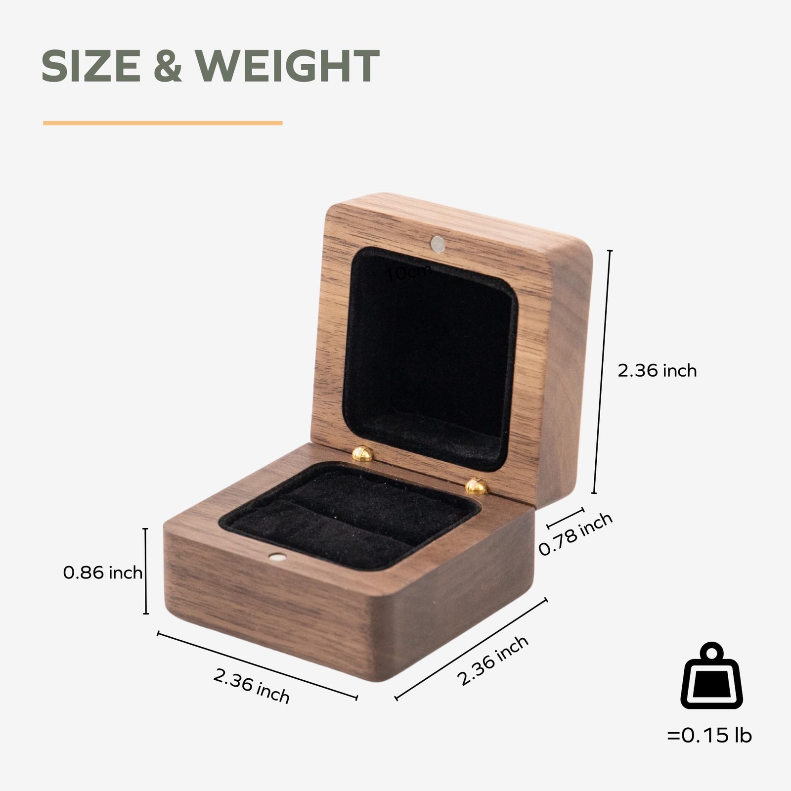 Vintage Solid Wood Ring – Hand-Polished Engagement Ring Holder for Proposal, …