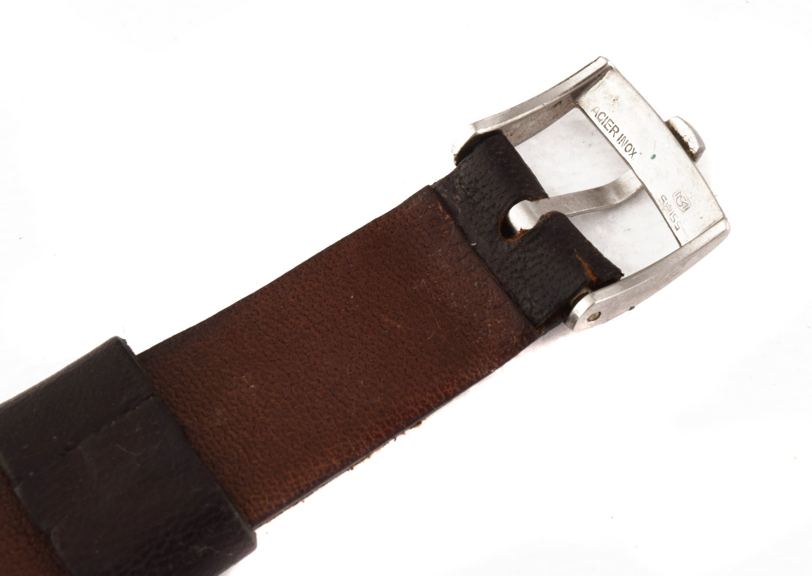 Vintage Ulysse Nardin leather strap for 18mm fixed lugs, with steel buckle (used