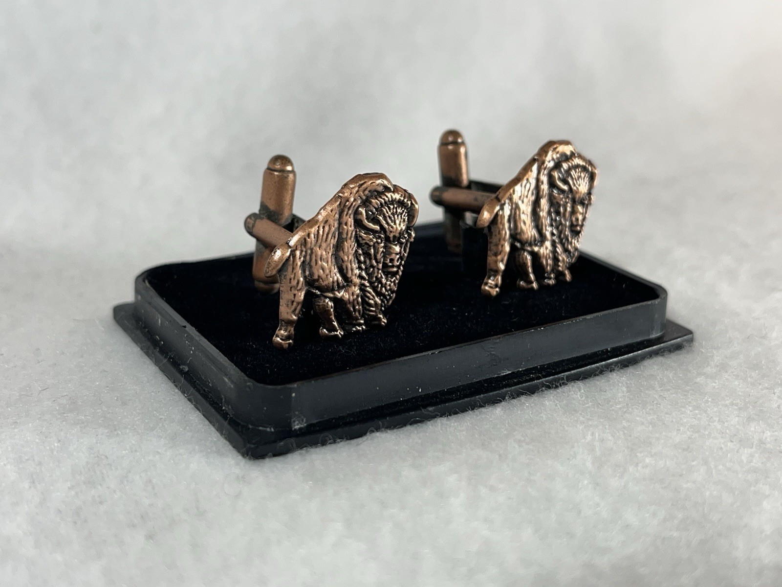 Buffalo Trace Standing Bison Copper Cufflink Pair In Box (see Description**)