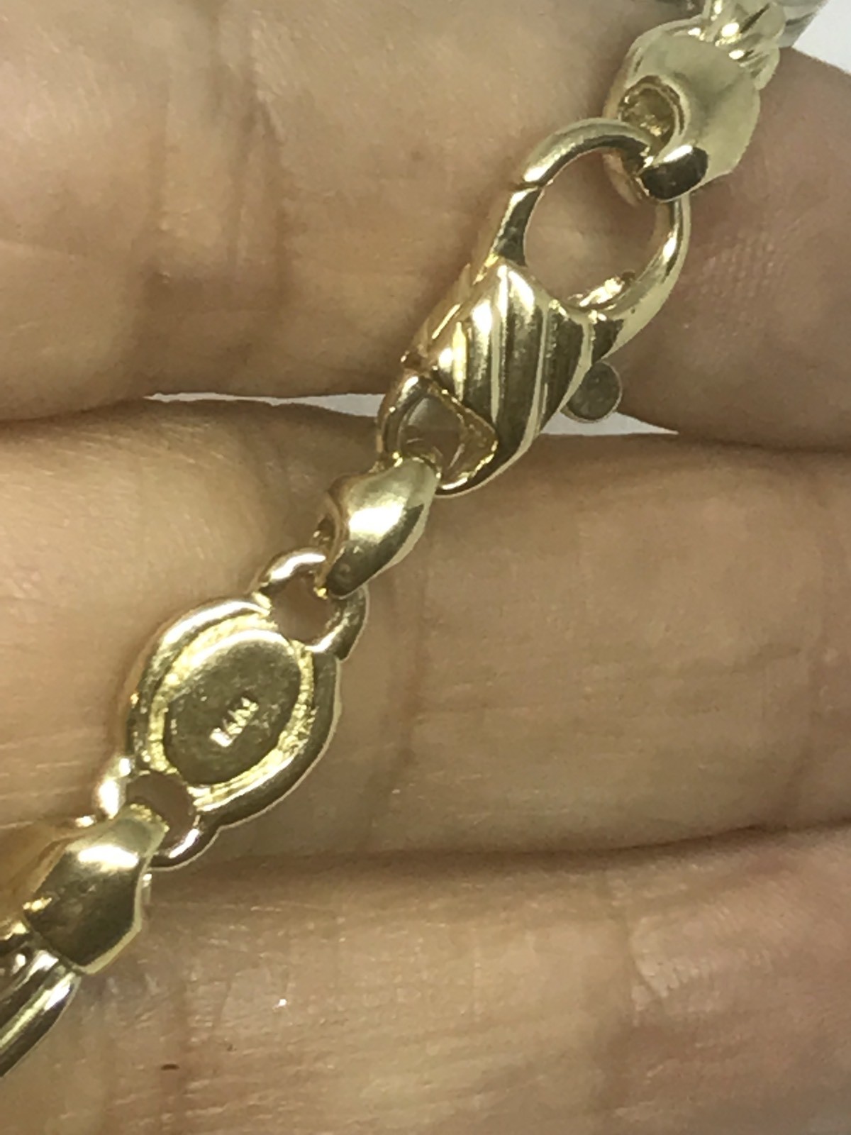 GoLD 14k chain figarope link necklace Yellow White semi solid 51g 26” 5.5mm