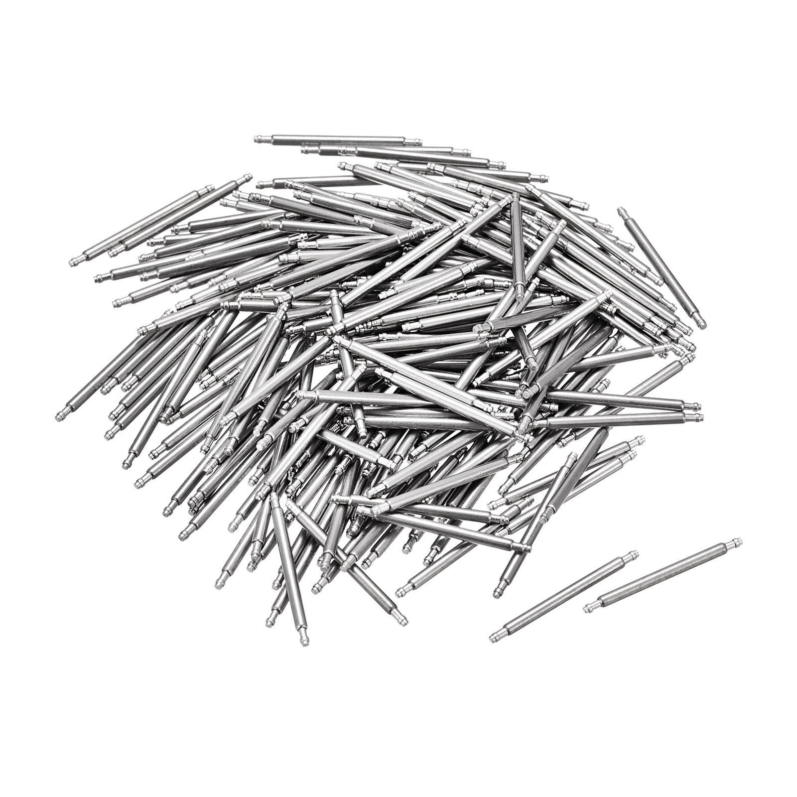 200 pcs 16mm Watch Band Pin 1.3mm Dia Steel Single Flanged End Spring Bar Pins