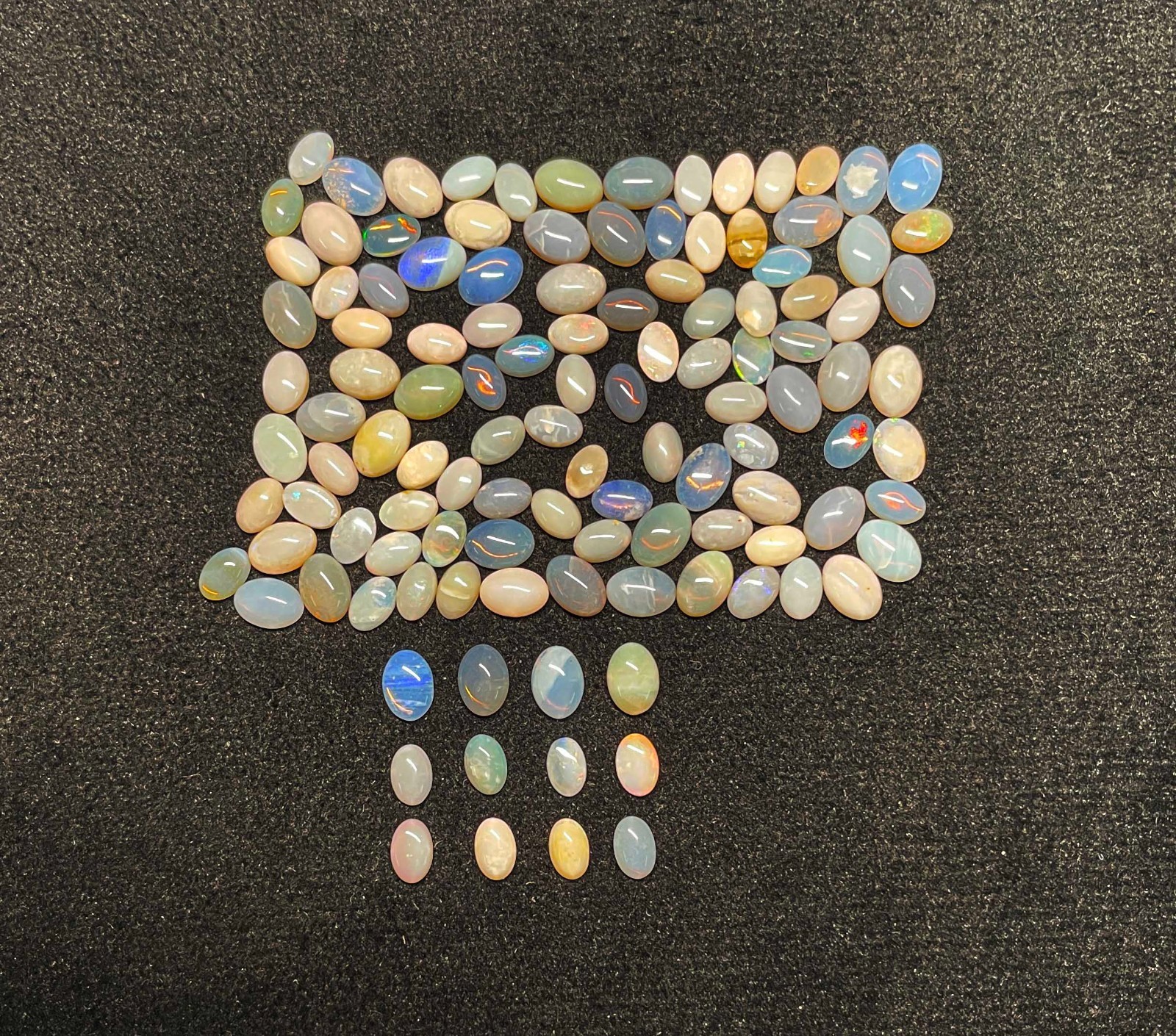 Natural Australian Opal Oval Cabochon Loose Gemstone Lot 30 Pcs 4*6-5*7 MM 10 CT