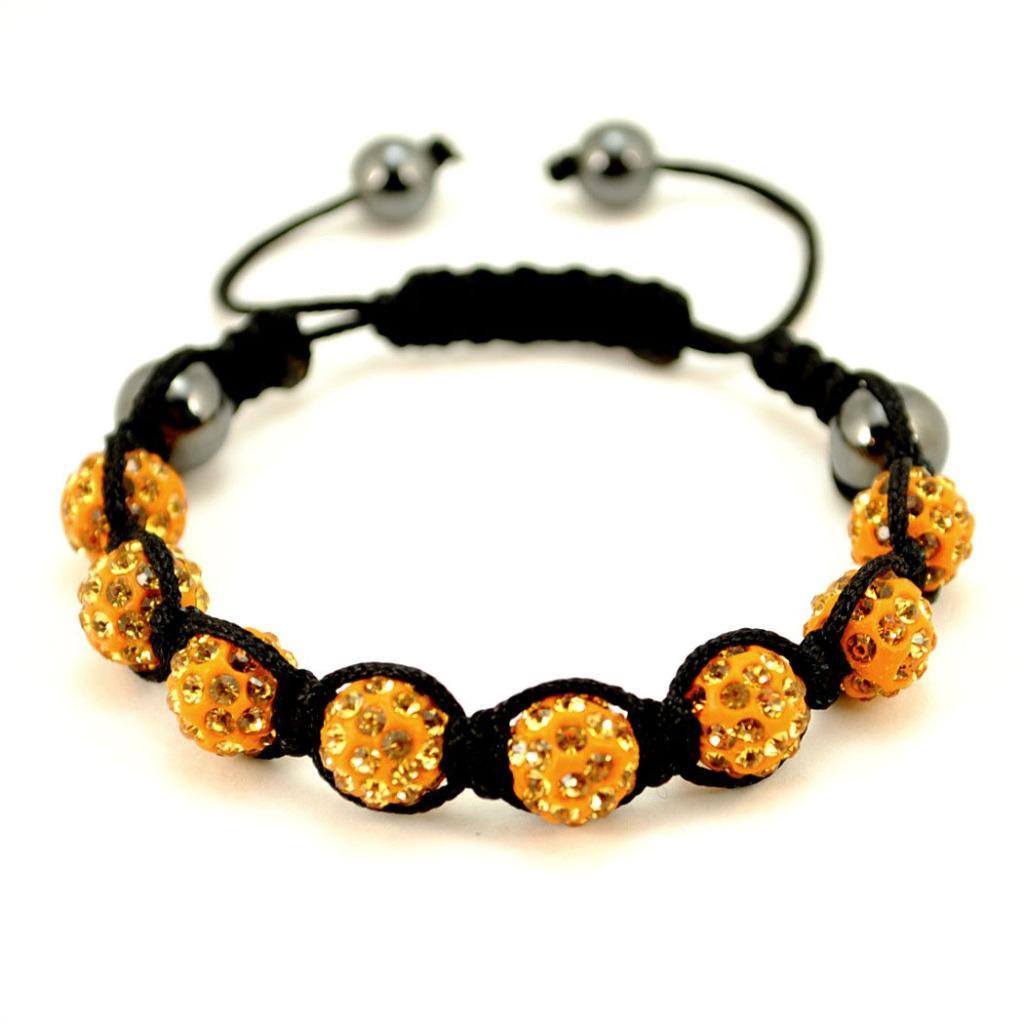 SPARKLING CRYSTAL BEAD BRACELET 10mm Shamballa Style Pave Disco Ball Hip Hop NEW