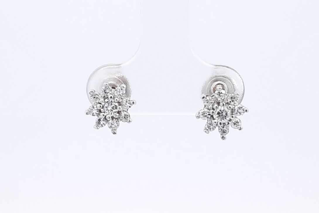 0.52cttw Diamond Stud Earrings In 14k White Gold 1.2 Grams Eb0126lixdu
