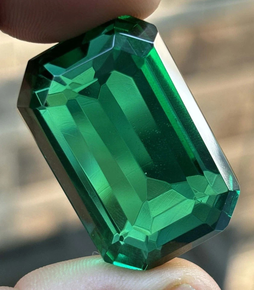 Natural 130 Ct Green Emerald Emerald Cut Certified Colombian Loose Gemstone 6YHE