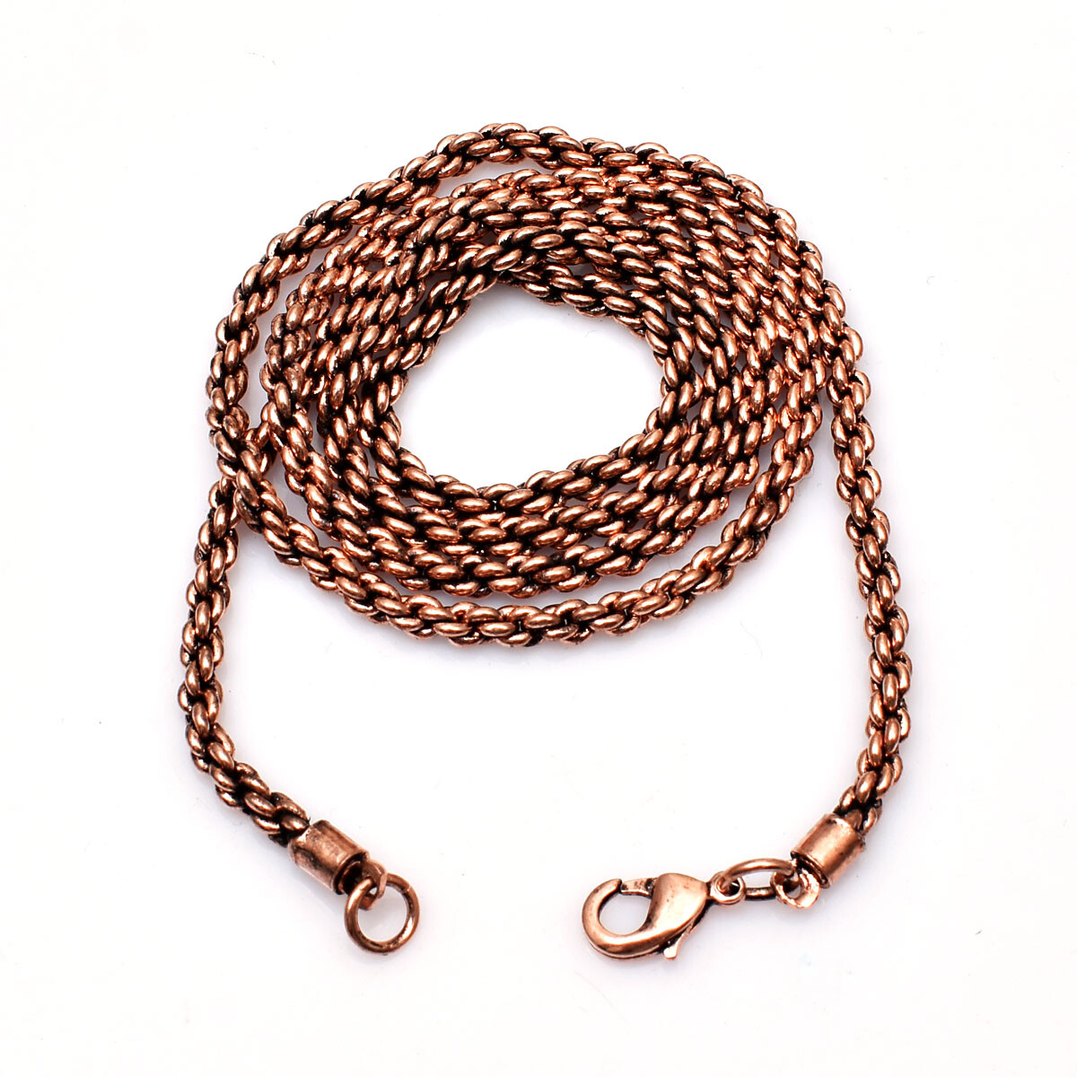 100% Oxidized Pure Copper Rope Chain Designer Link Chain Necklace Jewelry RJ-005