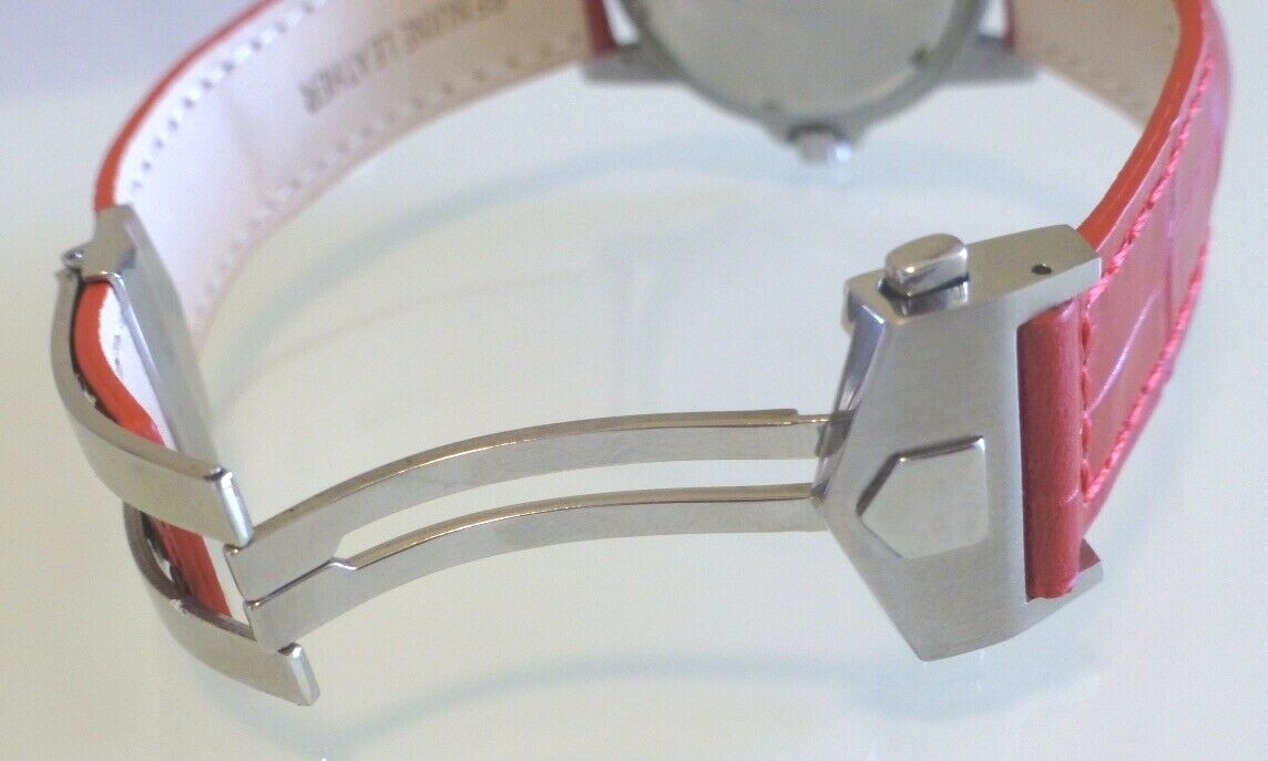 Genuine Leather Band strap with Deployment Clasp for Tag Heuer Monaco Carrera