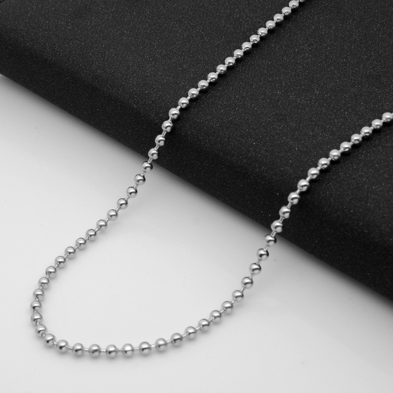 USA Stock Stainless Steel Round Ball Bead Chain Necklace Men Women 1/2/3mm