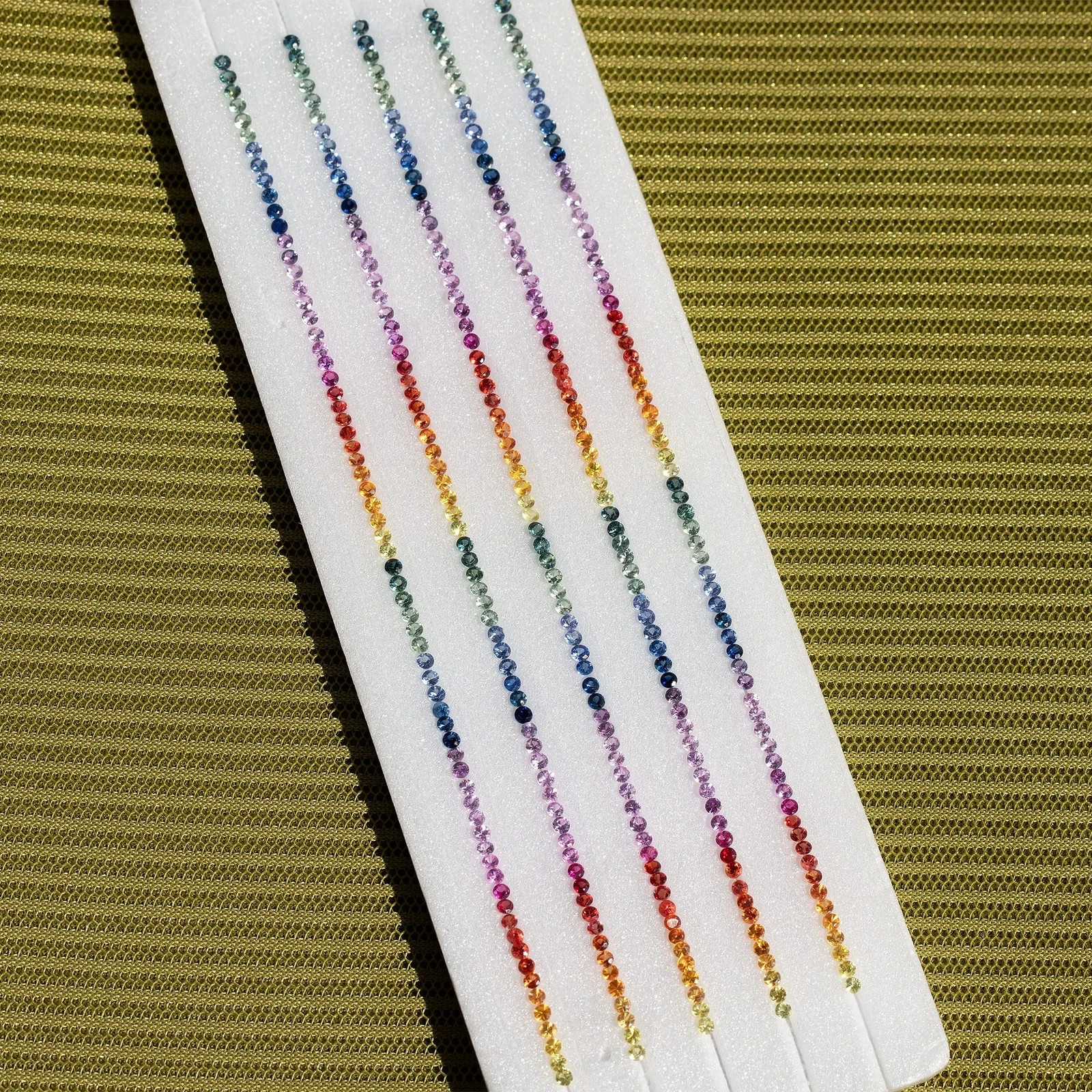 Rainbow Sapphire Color Gradation 2mm Round Set for Bracelet Amazing Design 1 pcs