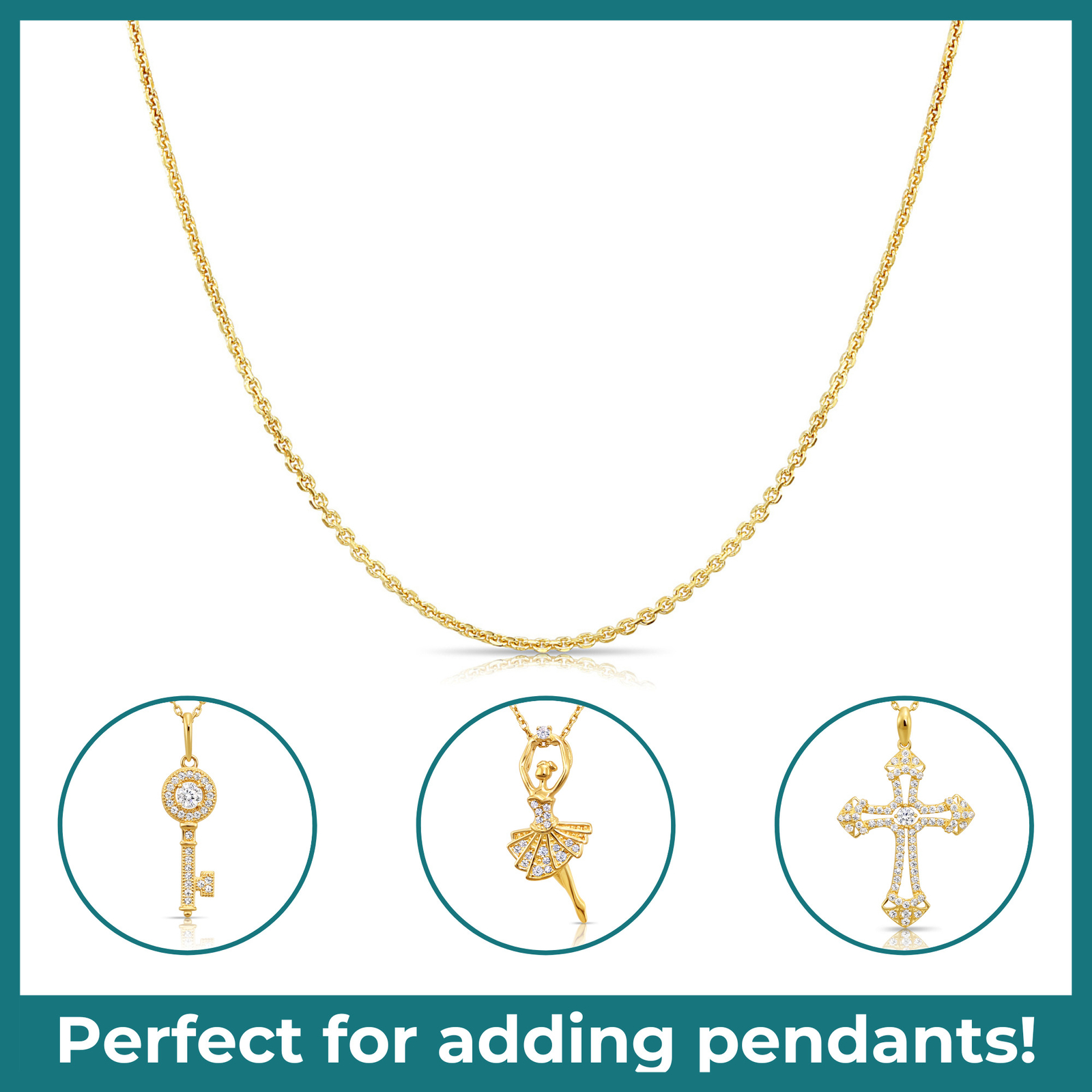 14K Real Solid Gold Diamond-Cut 0.9mm Thin Dainty Cable Chain Necklace 16″-20″
