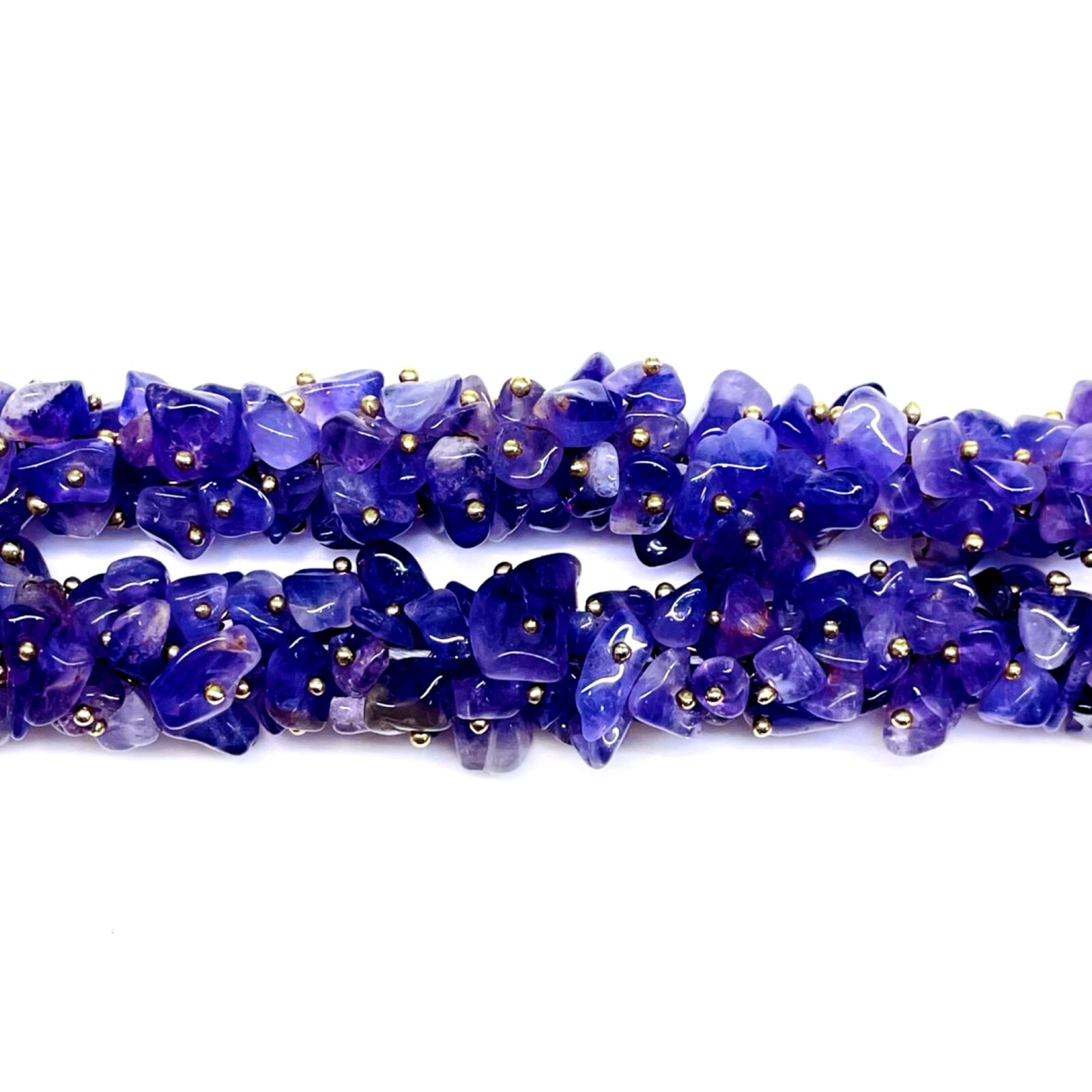 Natural Purple Amethyst Boutique Designer Handmade Beaded Necklace 18 Inches