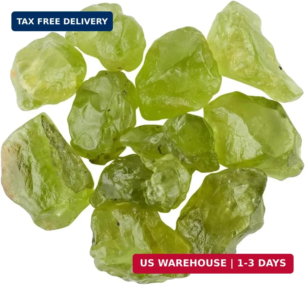 InfinityGemsArt Natural Raw Peridot Crystal Gemstone (Approx. 30 Carats) – Rough