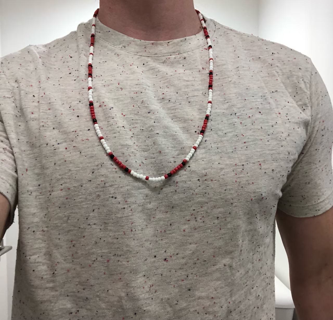 High Quality Jim Morrison Style Bohemian Cobra Love Bead Necklace 30in