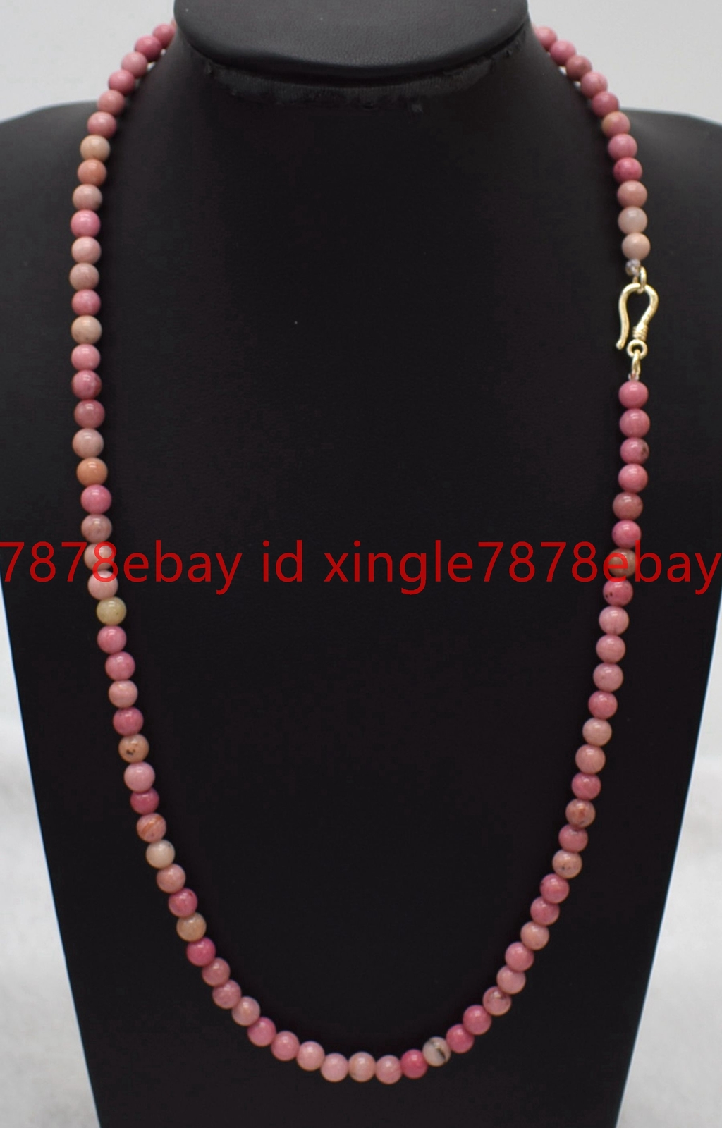 Natural Beautiful 4mm Pink Rhodonite Round Gemstone Beaded Necklace 16-28in