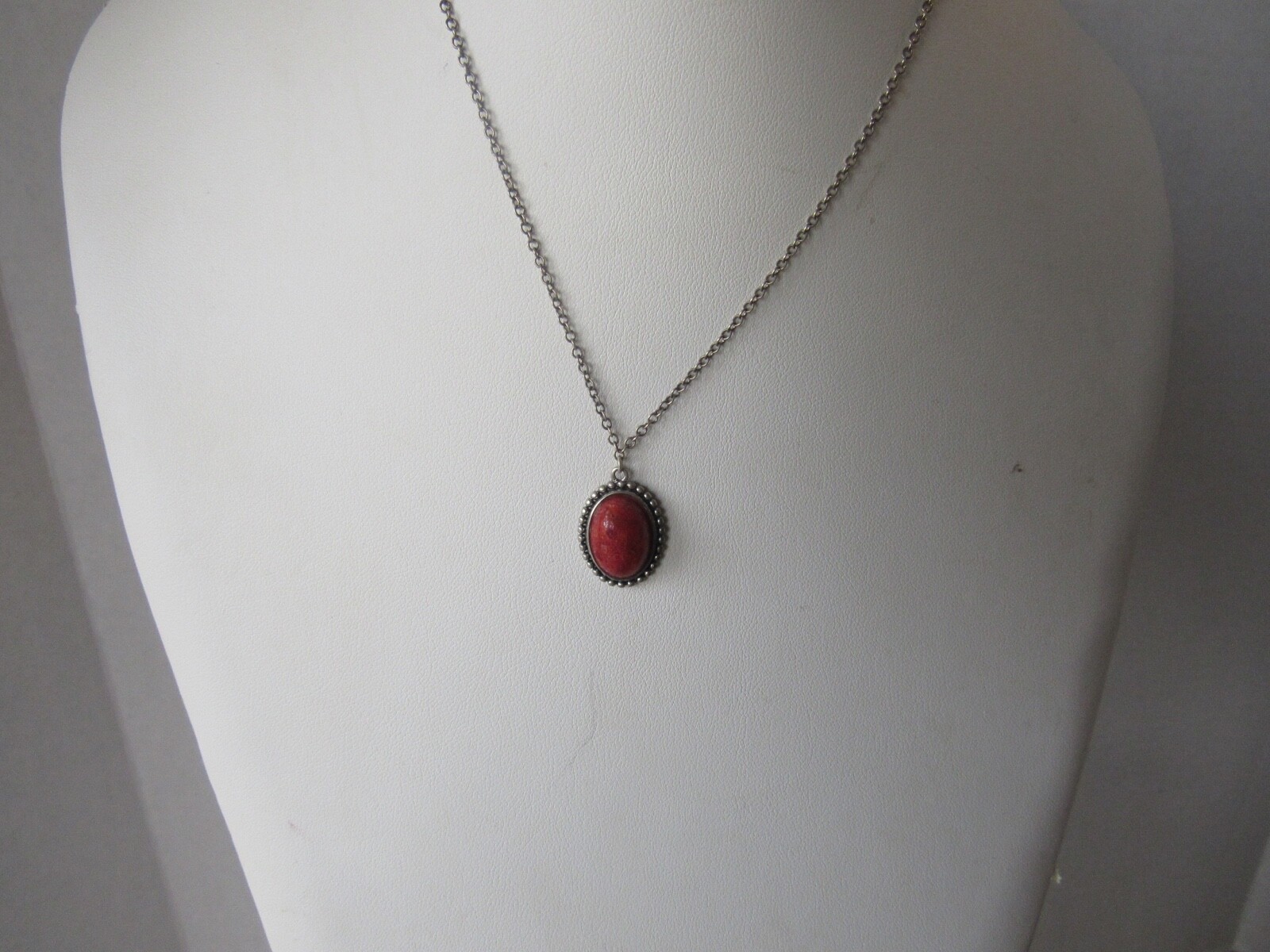 Silpada Sterling Silver Red Sponge Coral Pendant Necklace N2342