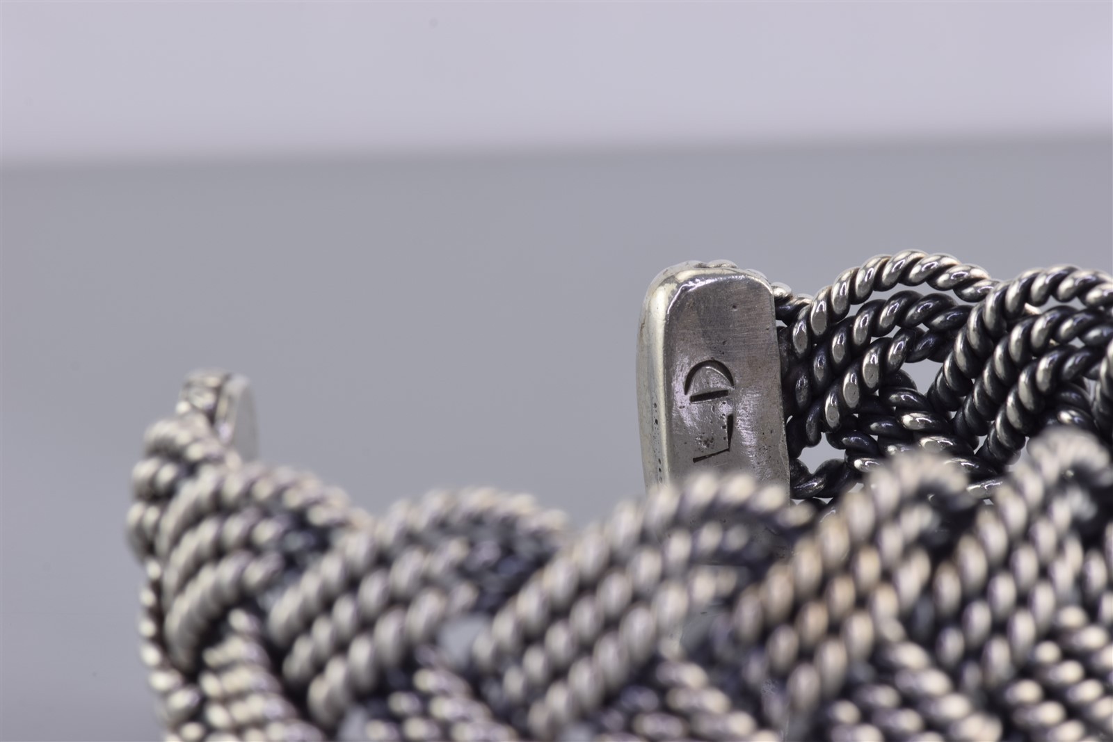 Artisan Sterling Silver 21mm Twisted Cable Cuff 925 Bracelet Signed LD 58g 6.5″