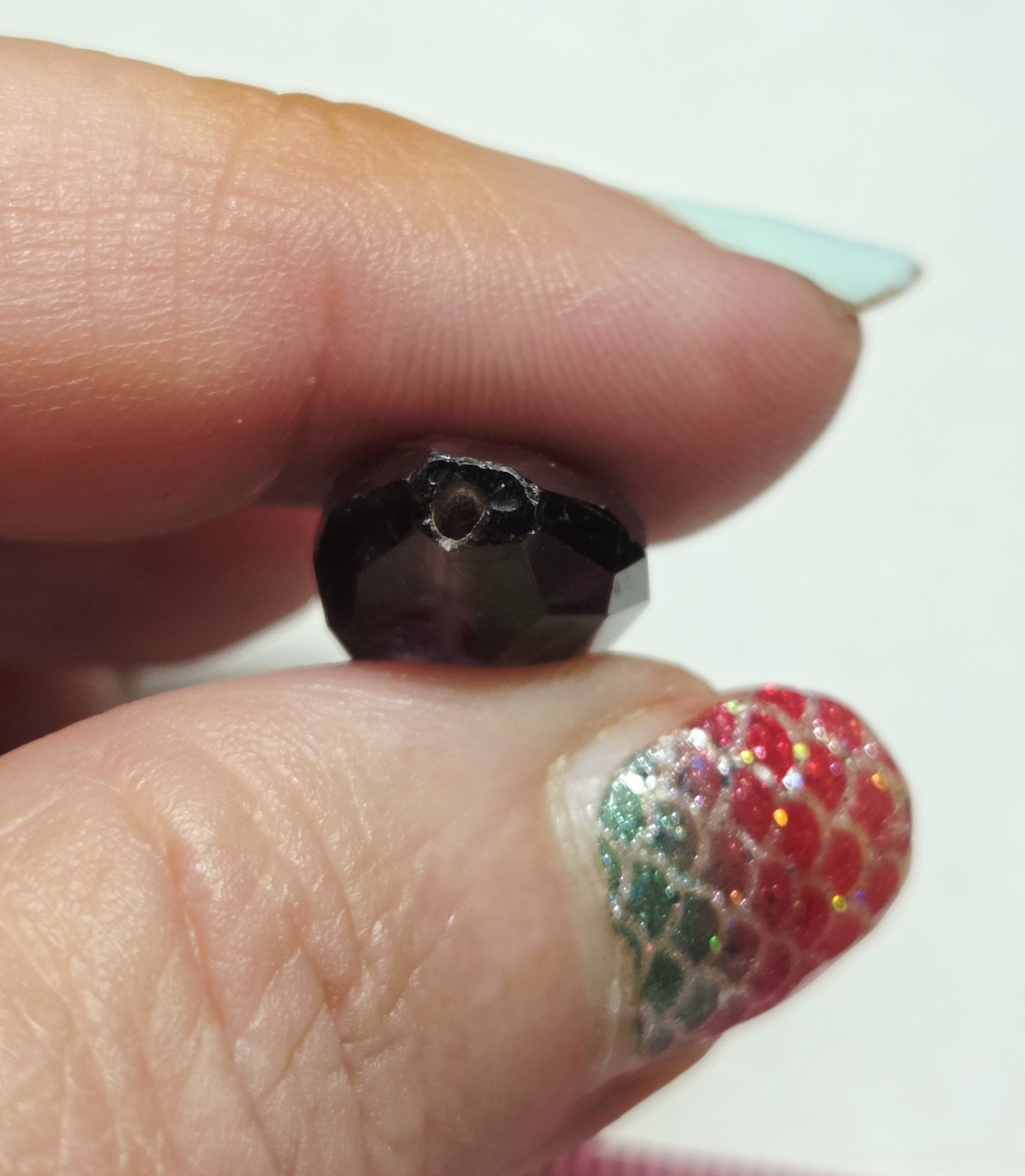 Genuine Amethyst Large Faceted Nugget Bead For Pendant 25x12mm