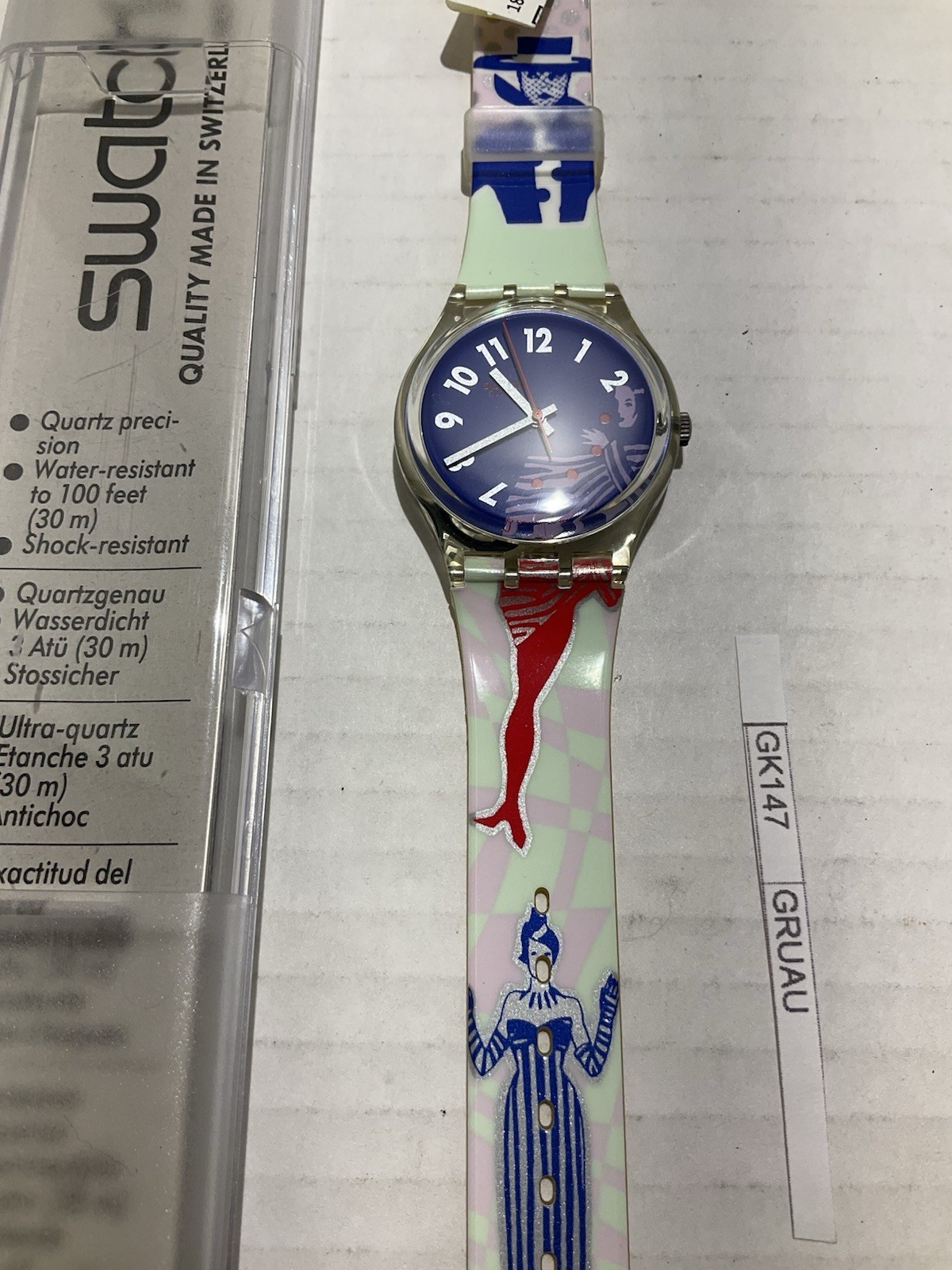 Vintage Swatch Watch ‘GRUAU’ GK147 with Case 1992